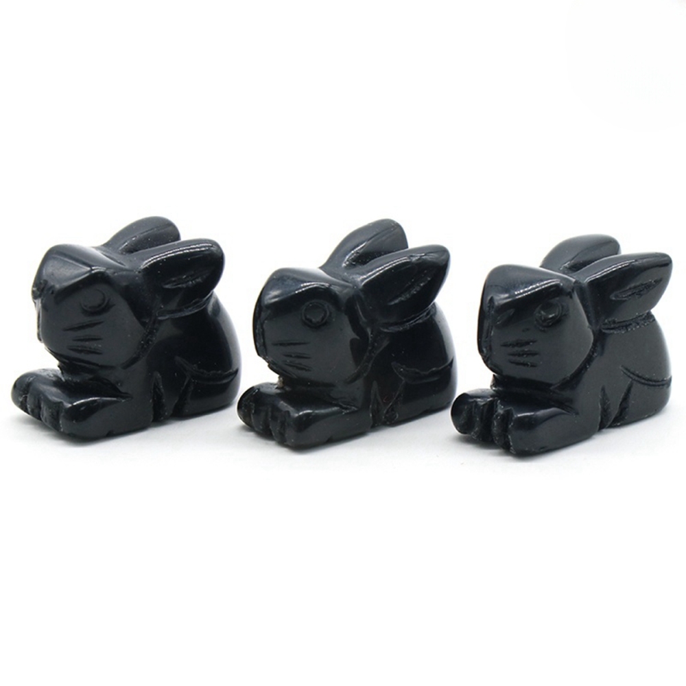 Handmade Craved  1.0Inch Rabbit Gemstone for Home Decor