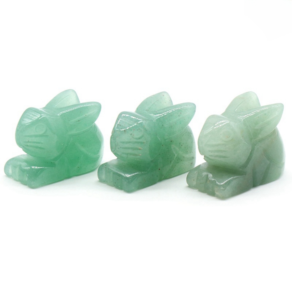 Handmade Craved  1.0Inch Rabbit Gemstone for Home Decor