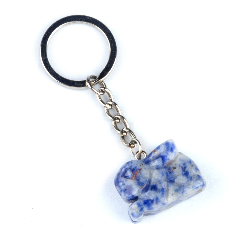 Handmade Craved 1.0Inch Rabbit Gemstone Pendant keychain
