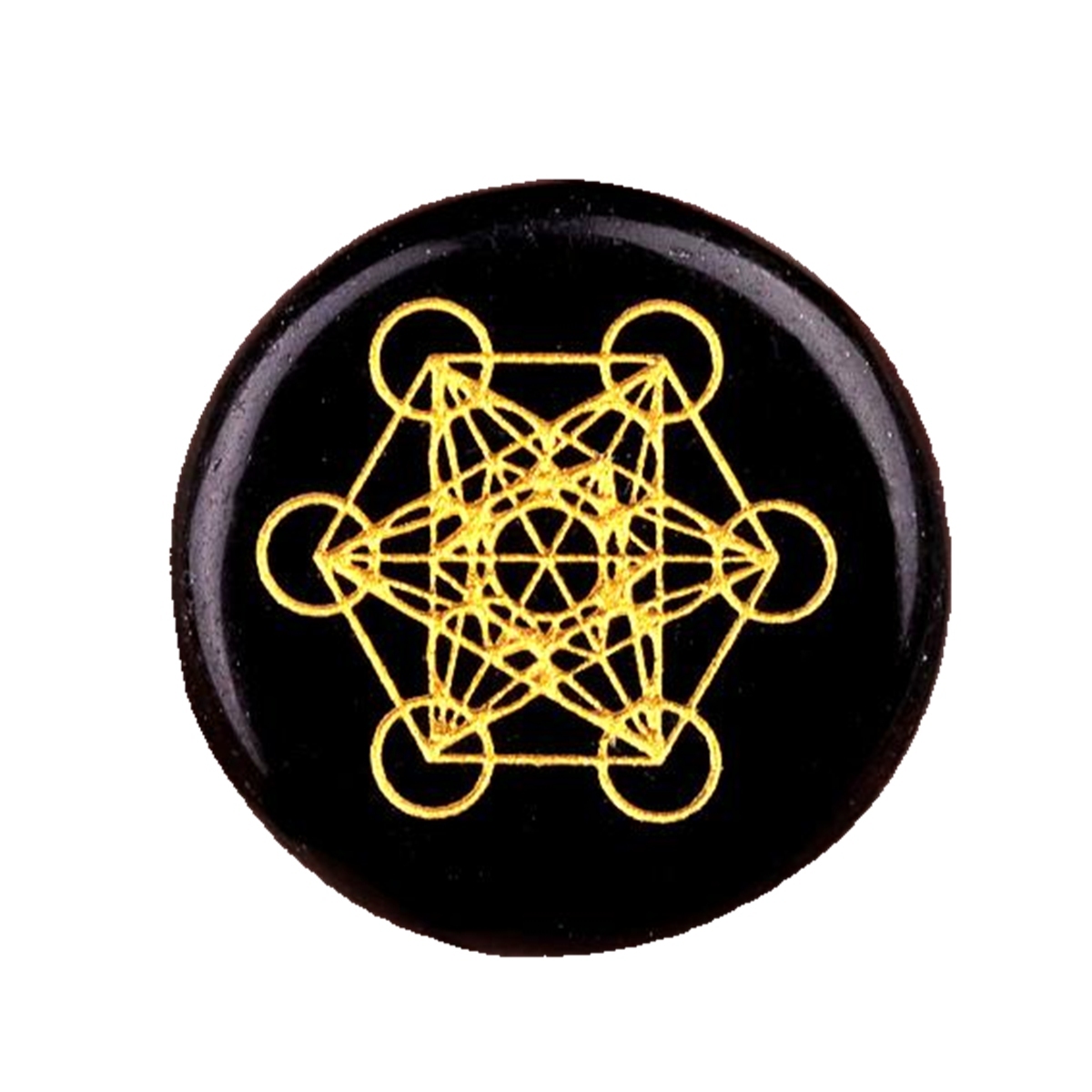Gemstone 25MM Circular Disc Mat Handmade Craved Pattern-Taiji Bagua For Home Decor