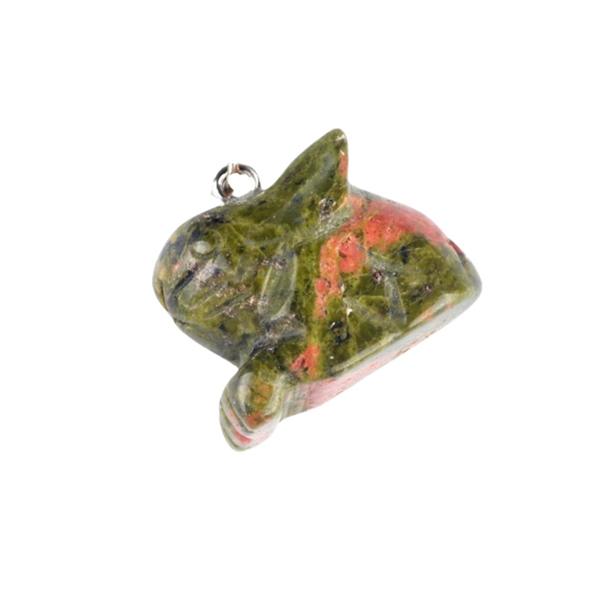 Handmade Craved 1.0Inch Rabbit Gemstone Pendant for Making Jewelry