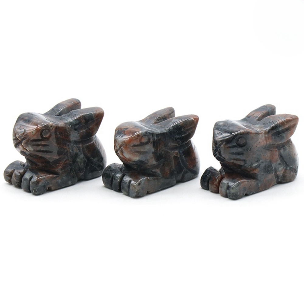 Handmade Craved  1.0Inch Rabbit Gemstone for Home Decor