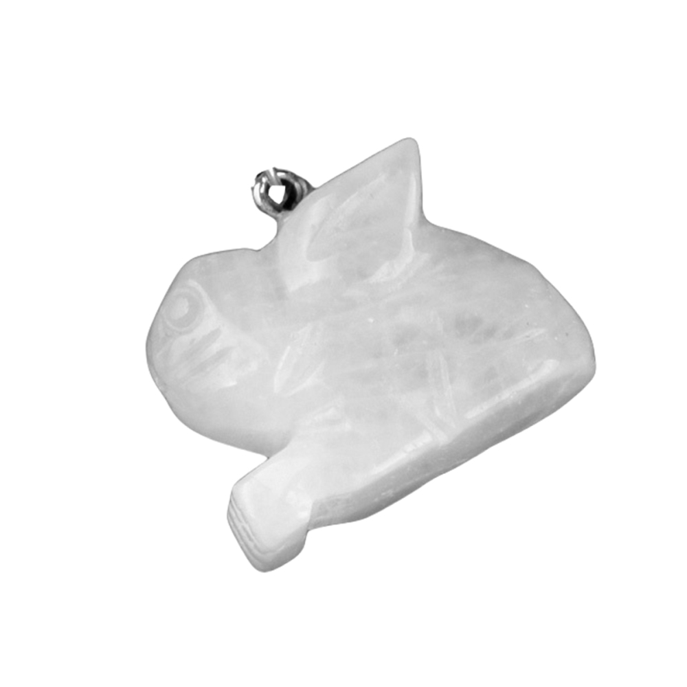 Handmade Craved 1.0Inch Rabbit Gemstone Pendant for Making Jewelry