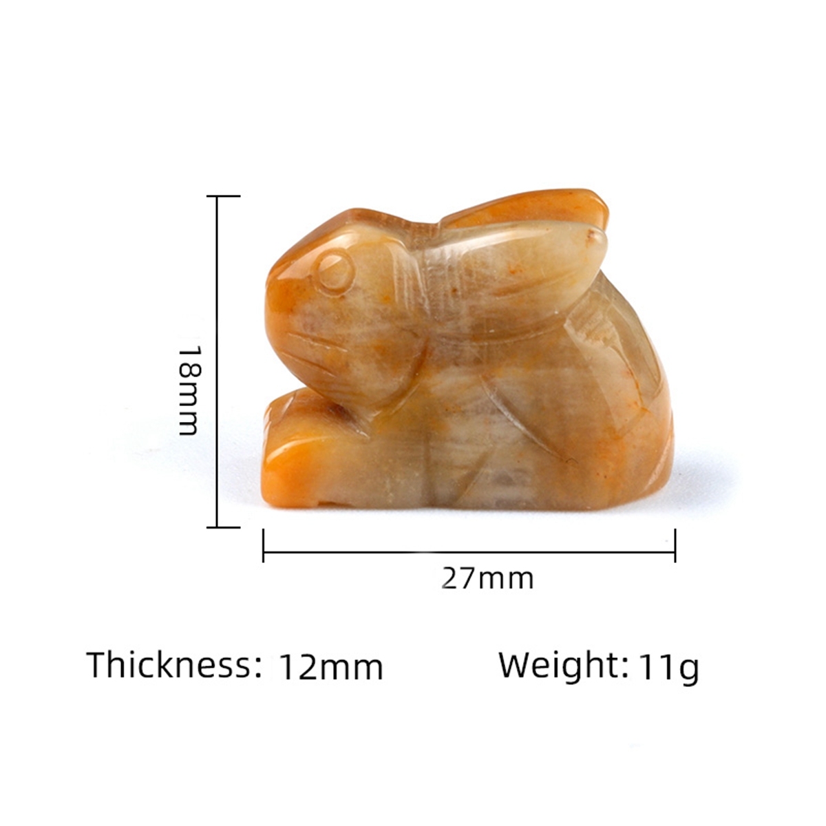 Handmade Craved  1.0Inch Rabbit Gemstone for Home Decor