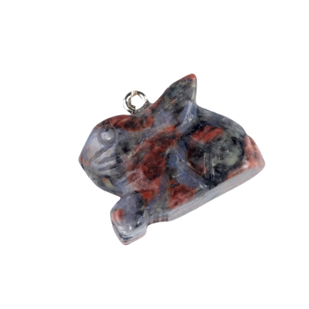 Handmade Craved 1.0Inch Rabbit Gemstone Pendant for Making Jewelry