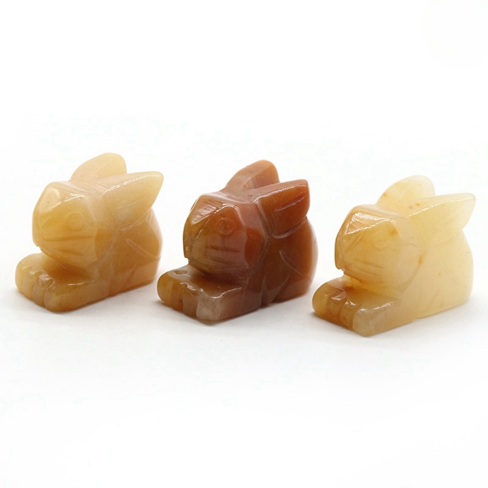Handmade Craved  1.0Inch Rabbit Gemstone for Home Decor