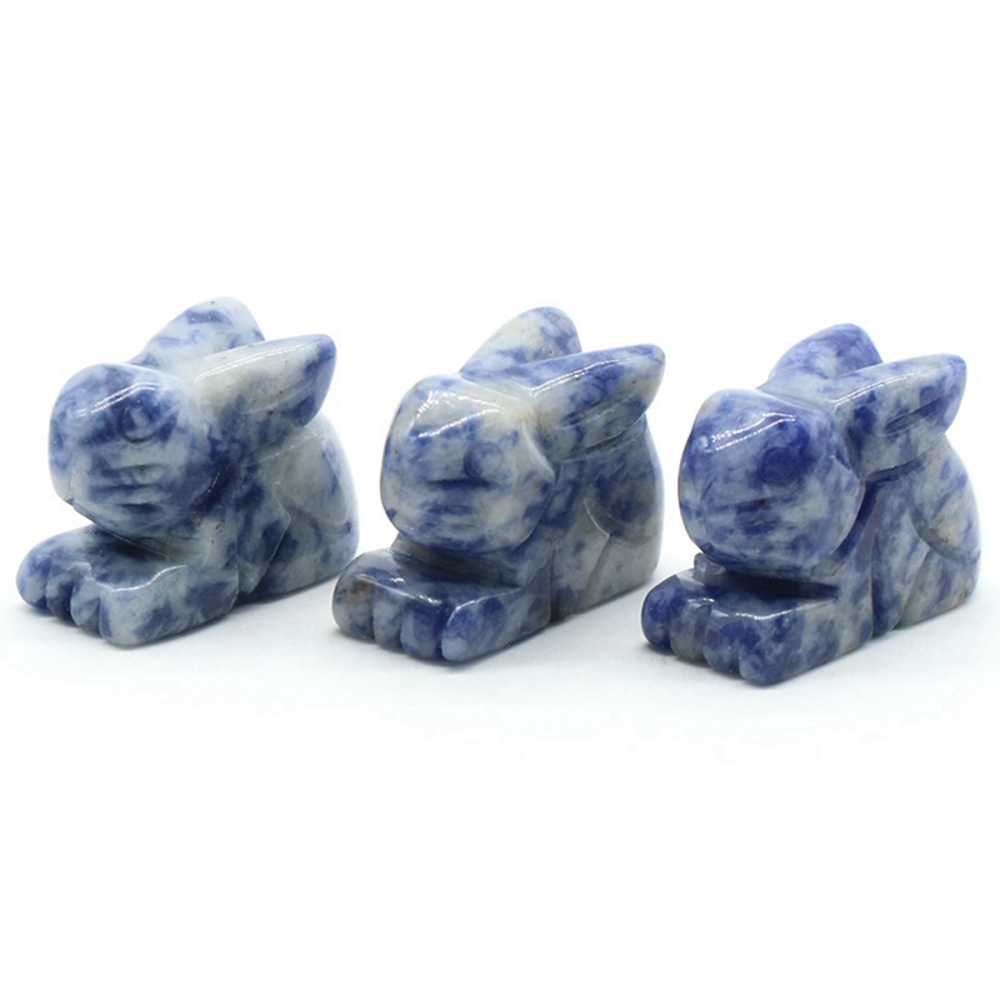Handmade Craved  1.0Inch Rabbit Gemstone for Home Decor