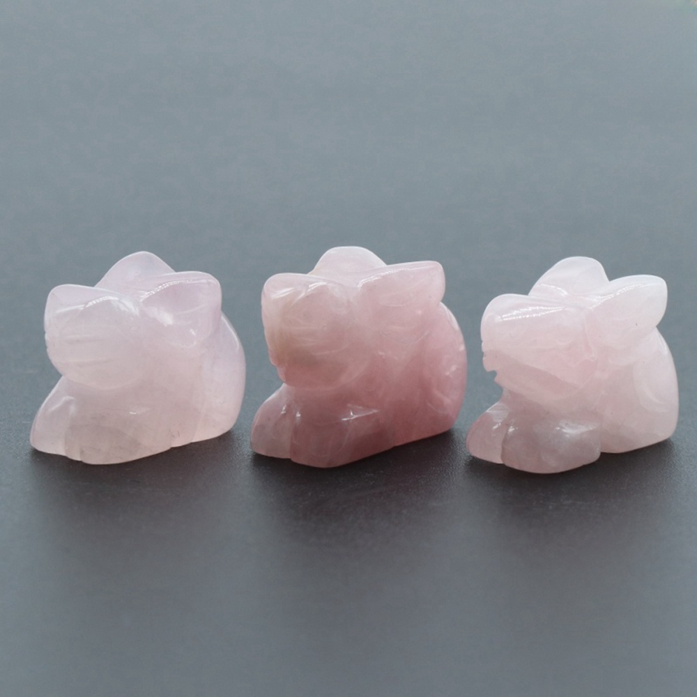 Handmade Craved  1.0Inch Rabbit Gemstone for Home Decor