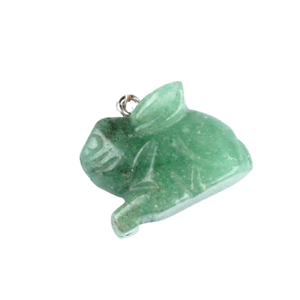 Handmade Craved 1.0Inch Rabbit Gemstone Pendant for Making Jewelry