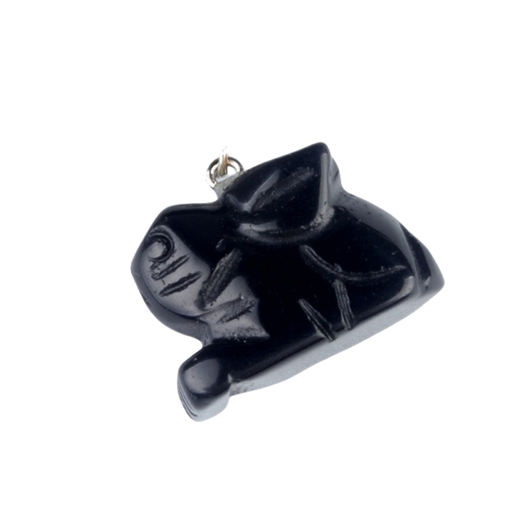 Handmade Craved 1.0Inch Rabbit Gemstone Pendant for Making Jewelry