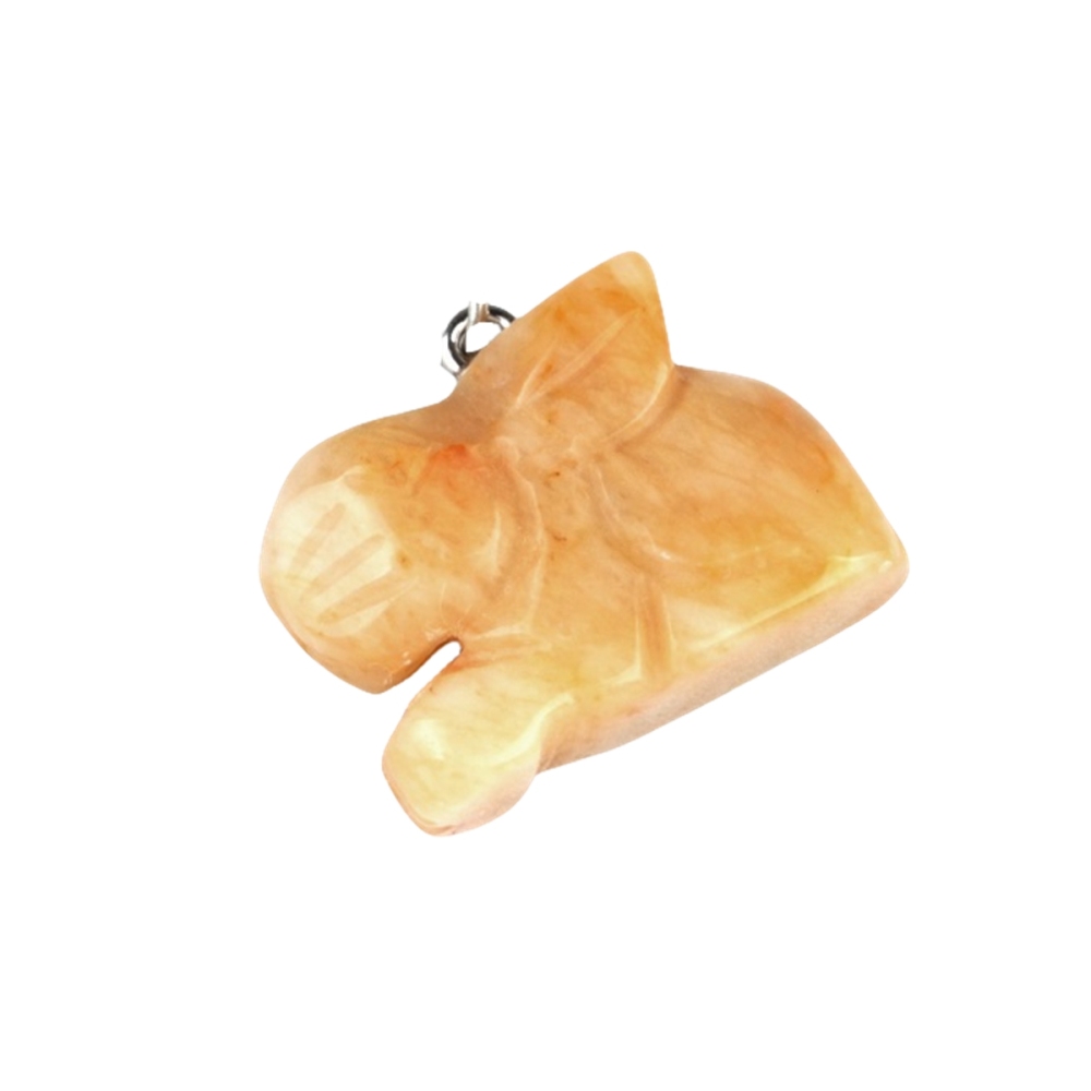 Handmade Craved 1.0Inch Rabbit Gemstone Pendant for Making Jewelry