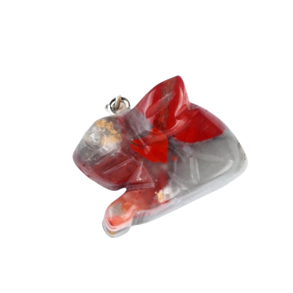 Handmade Craved 1.0Inch Rabbit Gemstone Pendant for Making Jewelry
