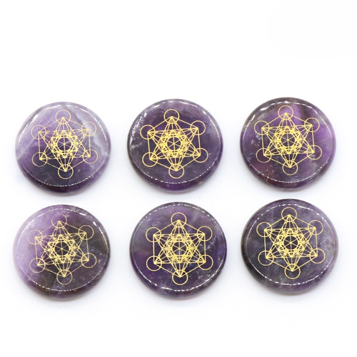 Gemstone 25MM Circular Disc Mat Handmade Craved Pattern-Taiji Bagua For Home Decor