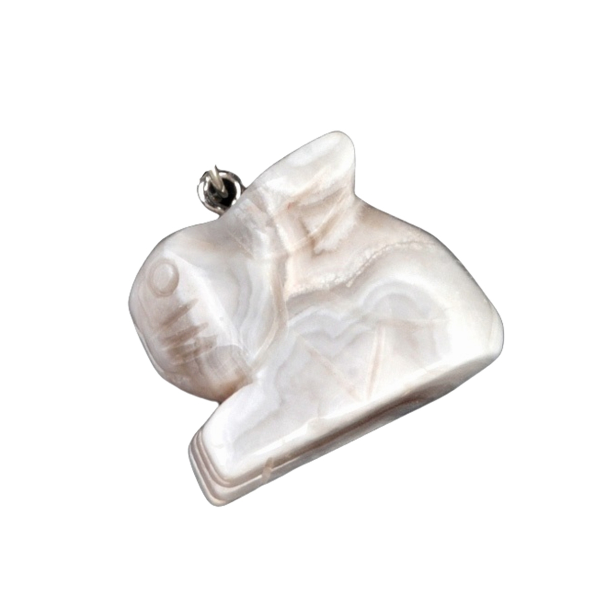 Handmade Craved 1.0Inch Rabbit Gemstone Pendant for Making Jewelry