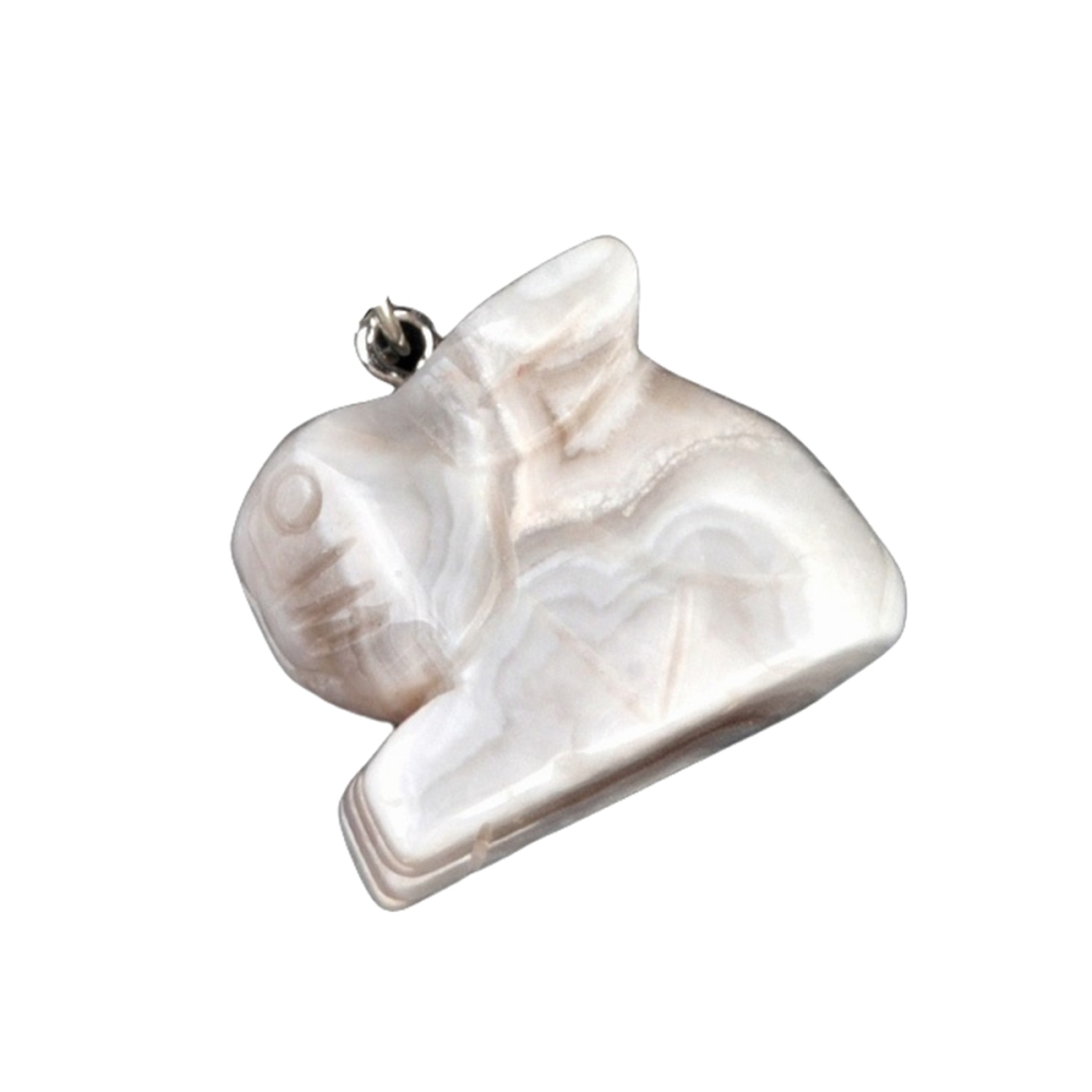 Handmade Craved 1.0Inch Rabbit Gemstone Pendant for Making Jewelry