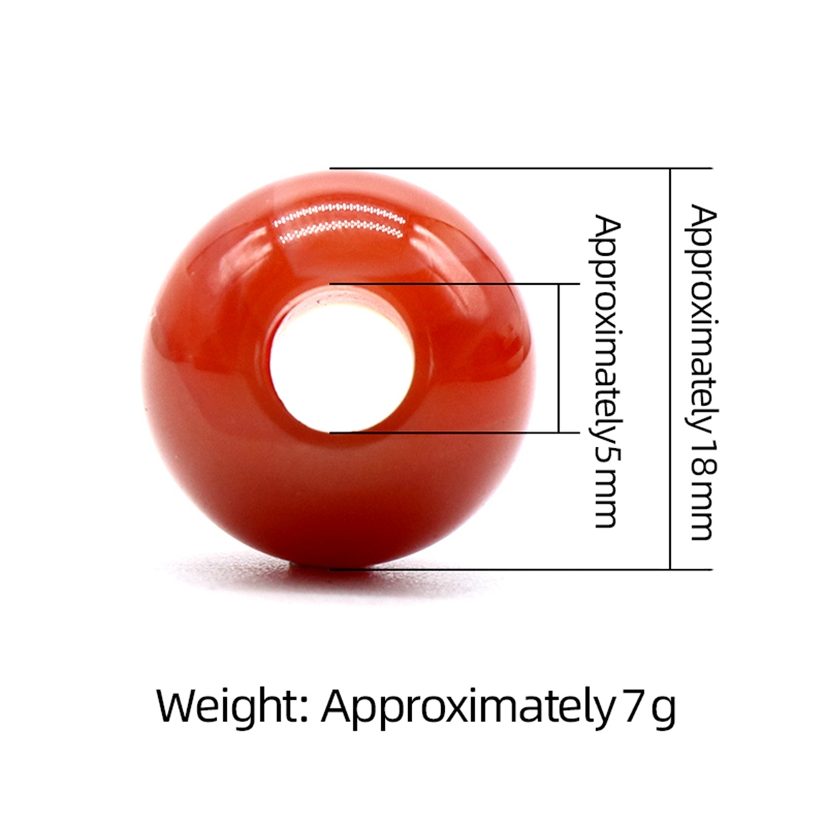 18MM Gemstone Sphere Drilled 5MM Hole 1PCS