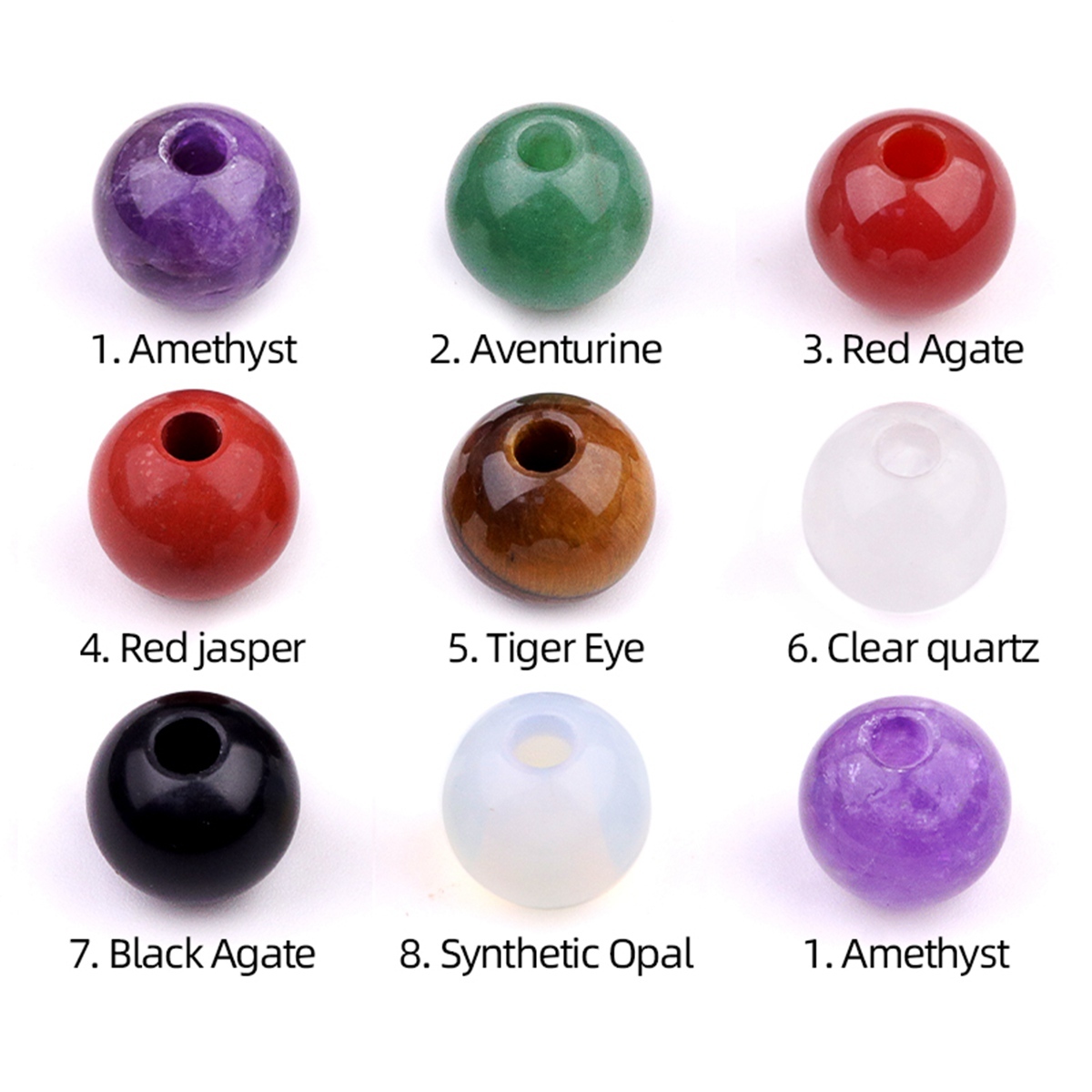 18MM Gemstone Sphere Drilled 5MM Hole 1PCS