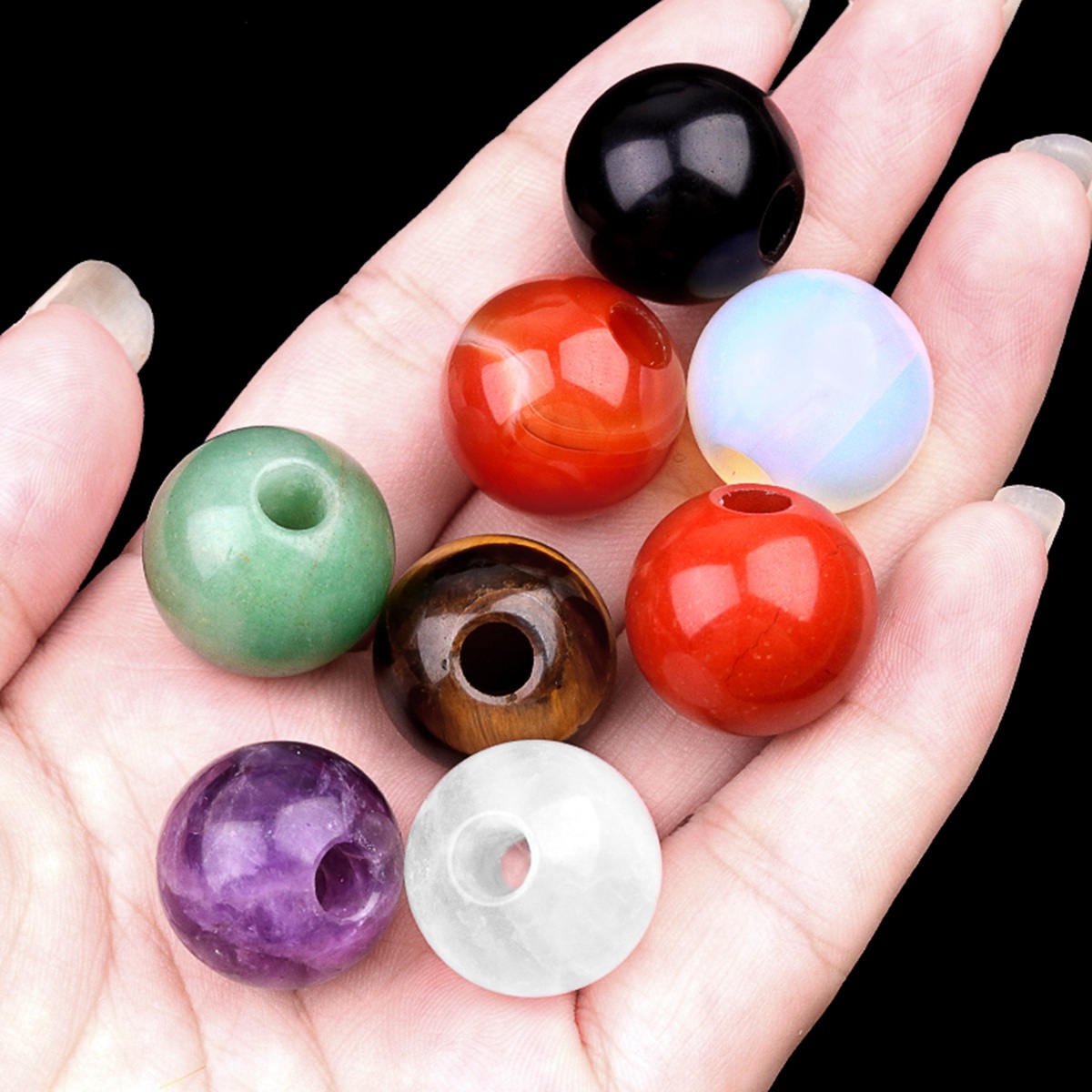18MM Gemstone Sphere Drilled 5MM Hole 1PCS