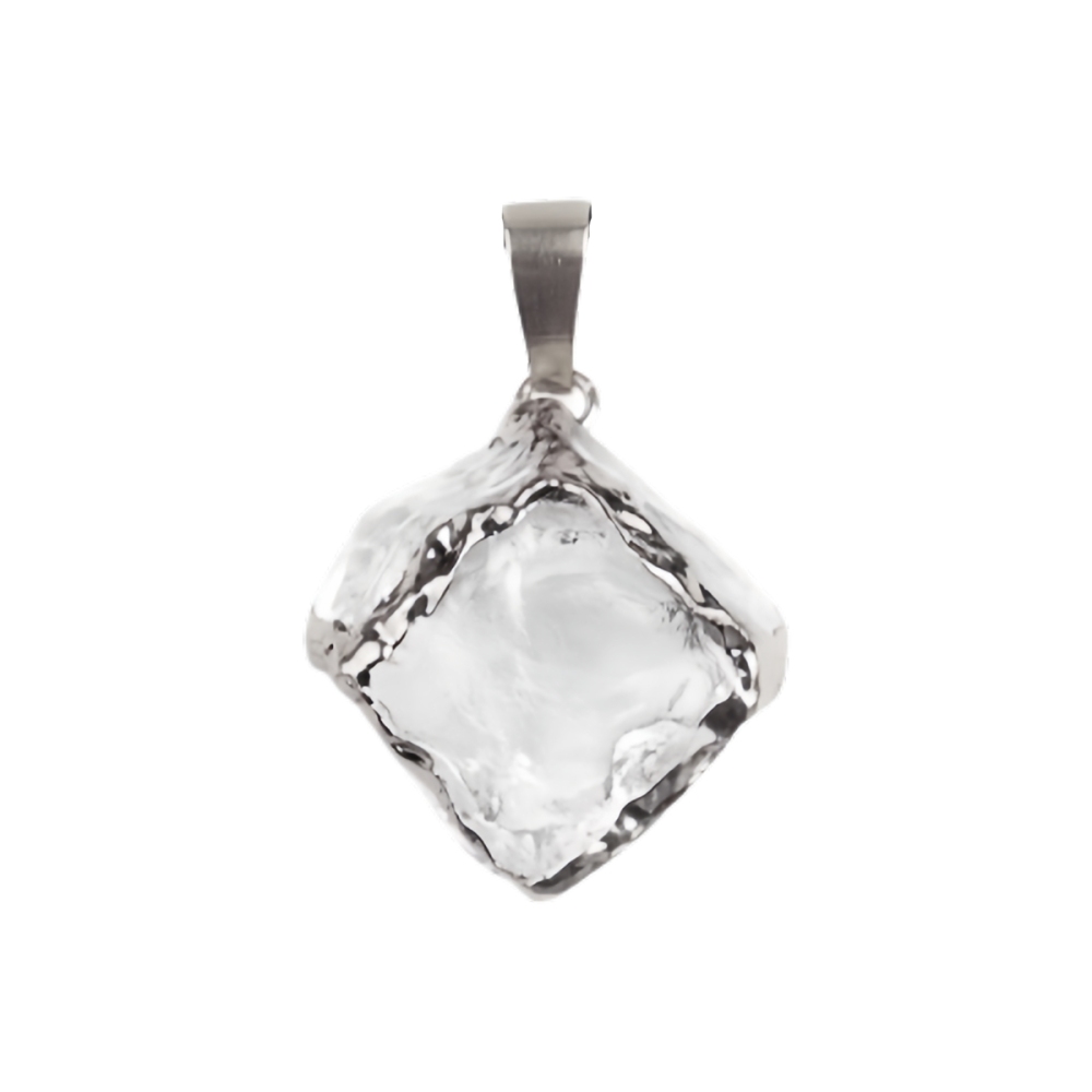 Glass Crystal Cube Pendant Necklace 45CM Black Cord