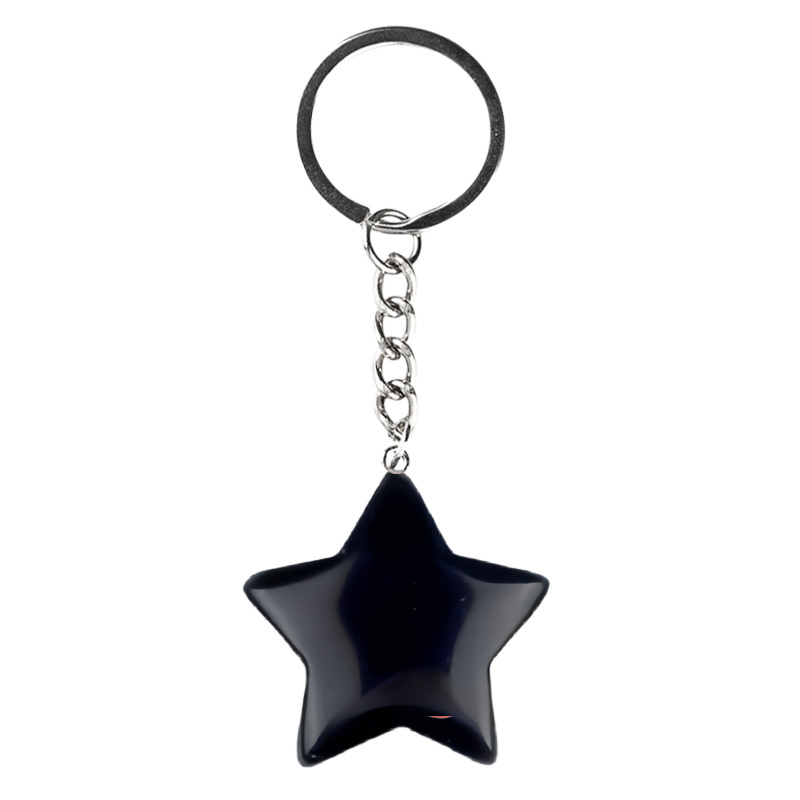 Gemstone 30MM Star Pendant Keychain