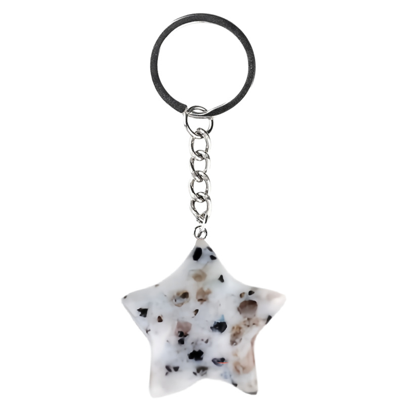 Gemstone 30MM Star Pendant Keychain
