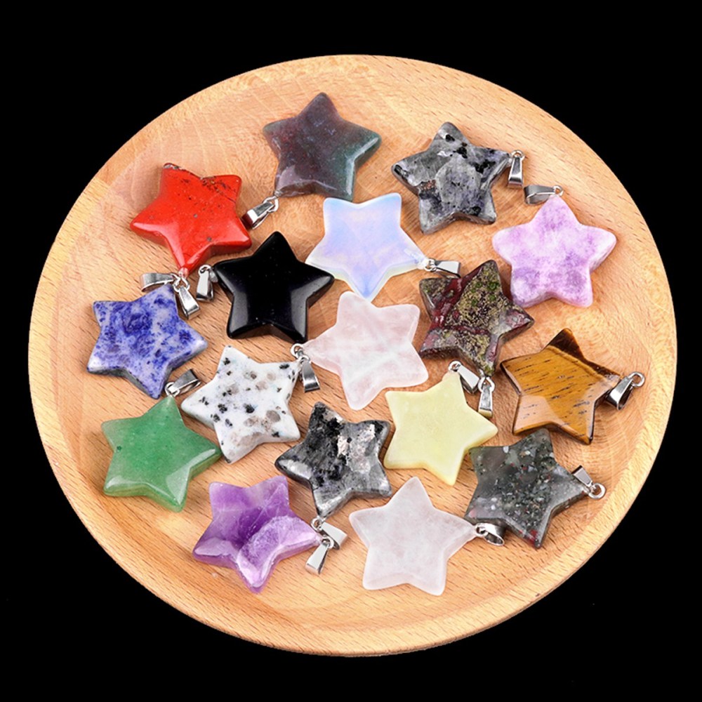 Gemstone 30MM Star Pendant for DIY Making Jewelry