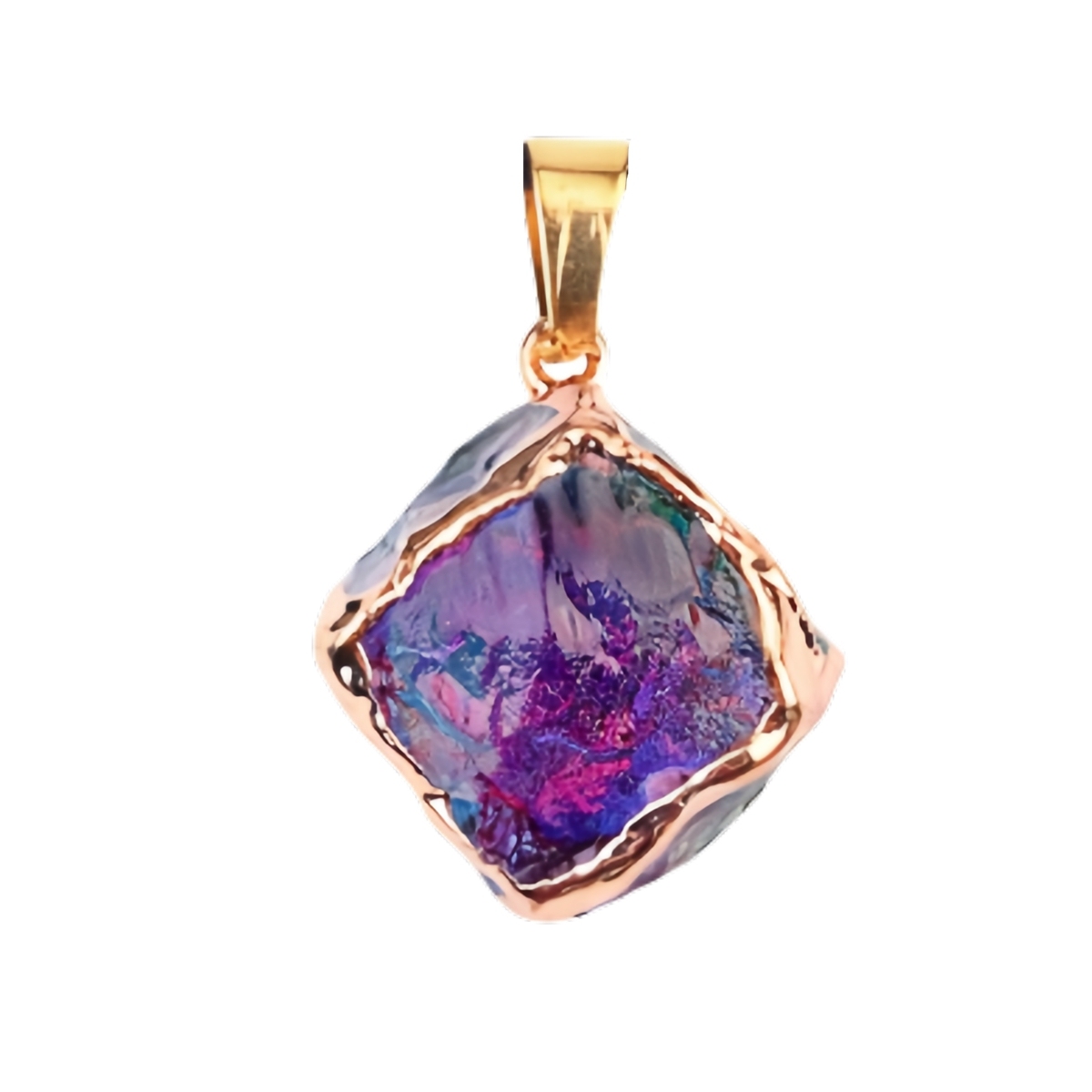 Glass Crystal Cube Pendant Necklace 45CM Black Cord