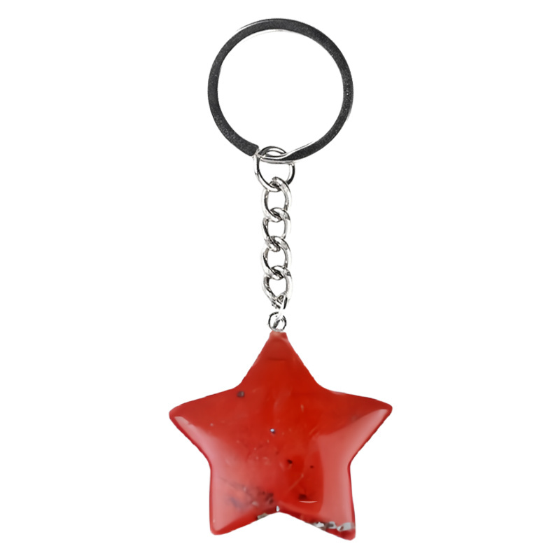 Gemstone 30MM Star Pendant Keychain