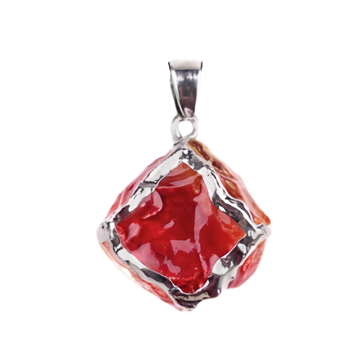 Glass Crystal Cube Pendant Necklace 45CM Black Cord