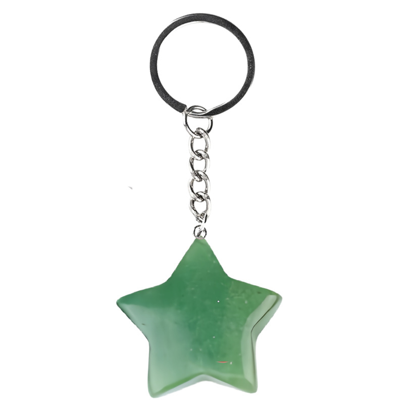 Gemstone 30MM Star Pendant Keychain