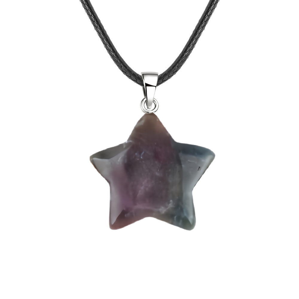 Gemstone 30MM Star Pendant Keychain