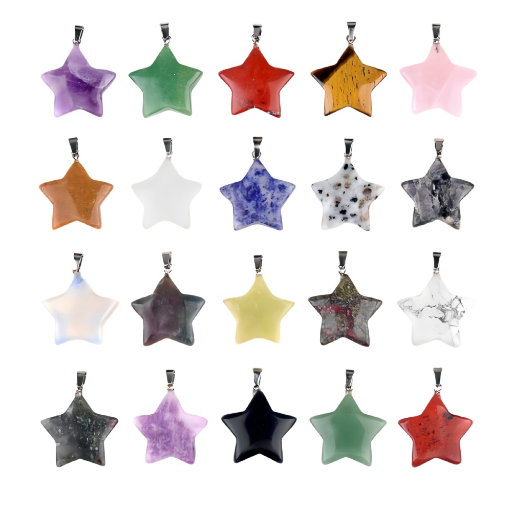 Gemstone 30MM Star Pendant for DIY Making Jewelry
