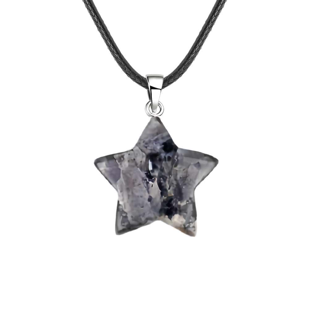 Gemstone 30MM Star Pendant Keychain