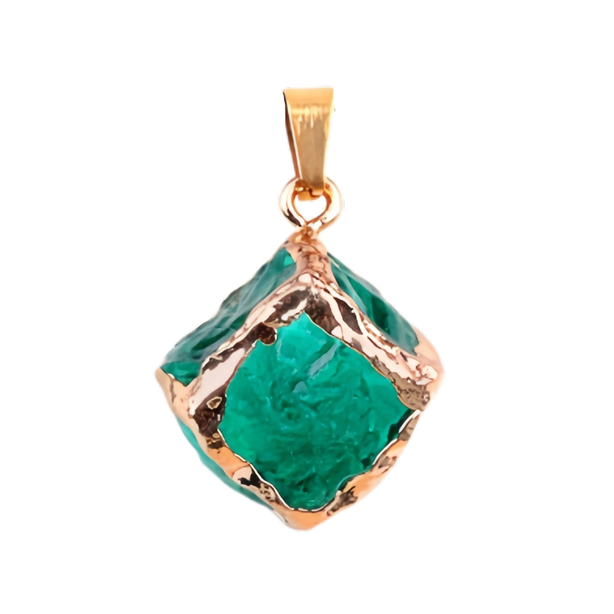 Glass Crystal Cube Pendant Necklace 45CM Black Cord