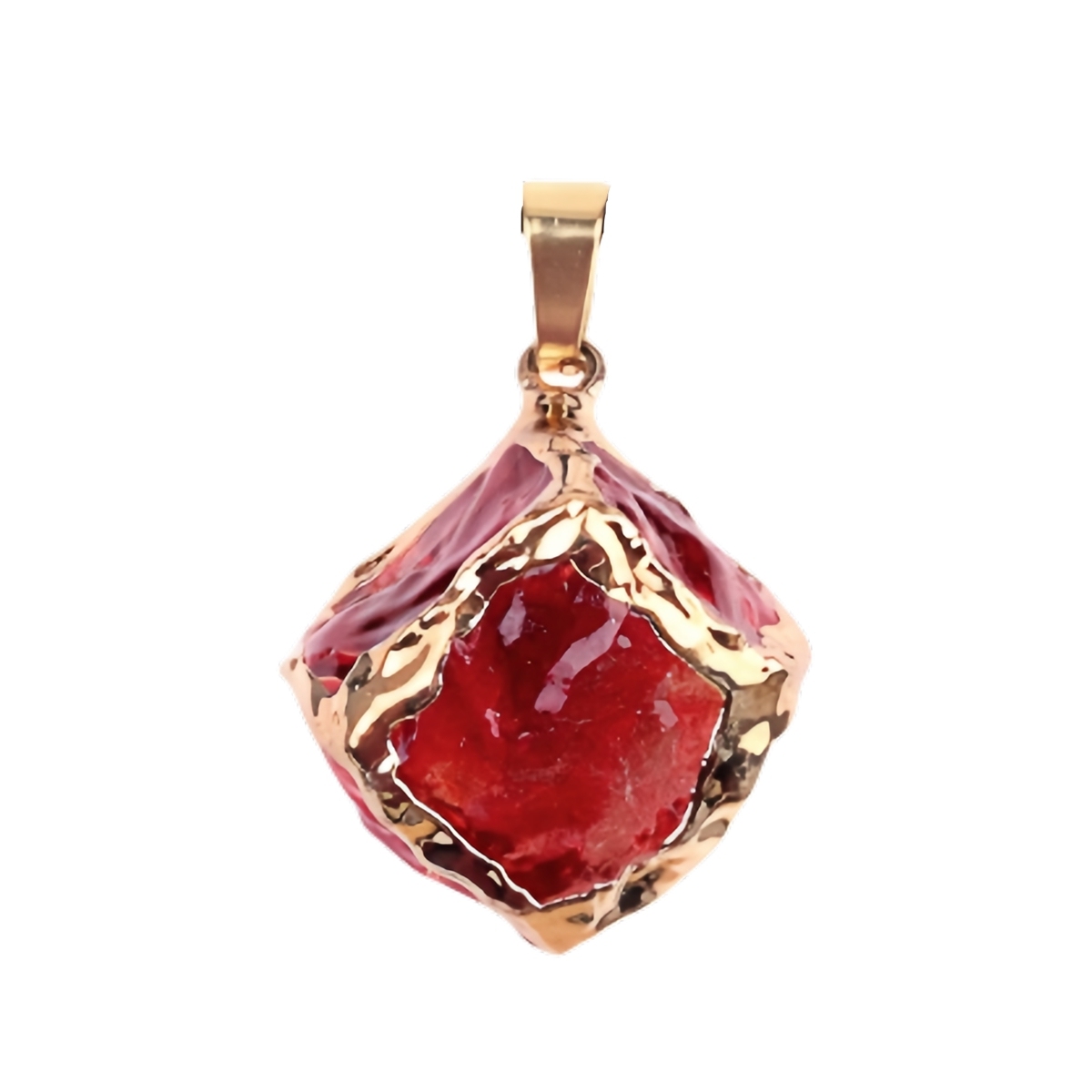 Glass Crystal Cube Pendant Necklace 45CM Black Cord