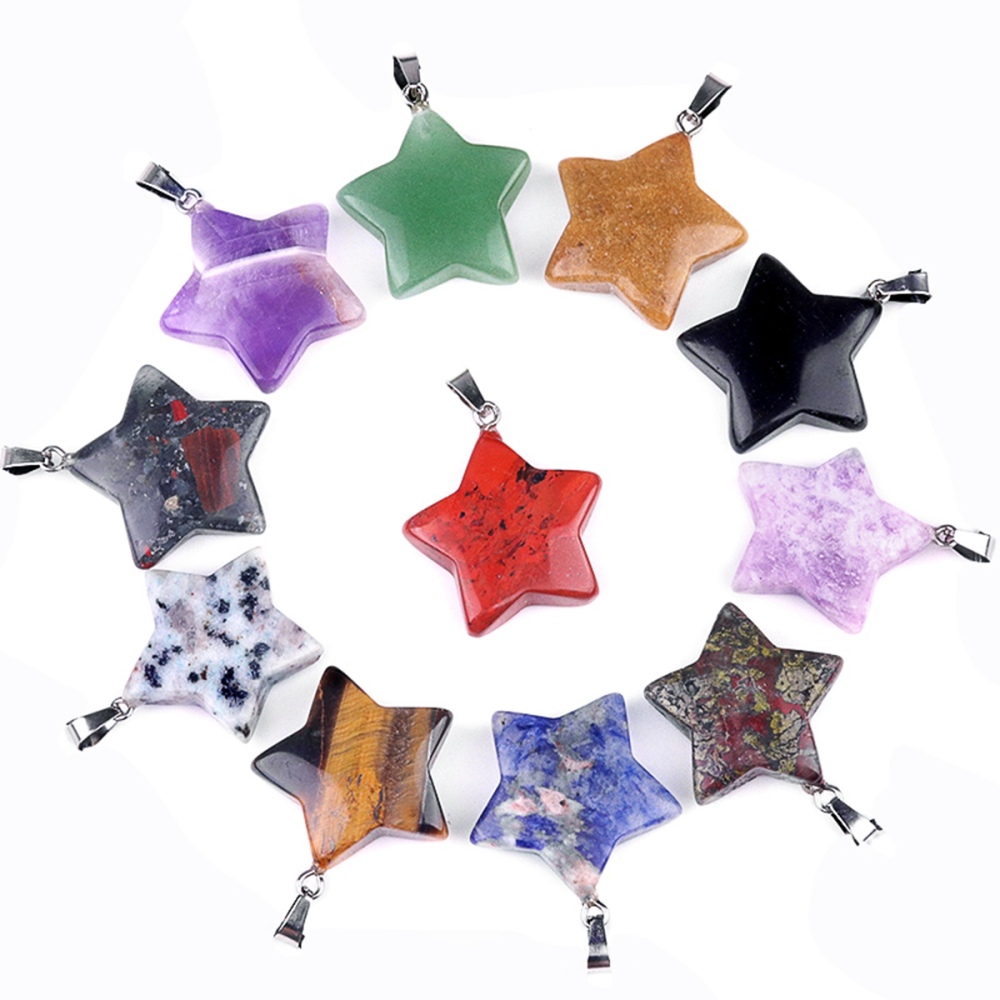 Gemstone 30MM Star Pendant for DIY Making Jewelry
