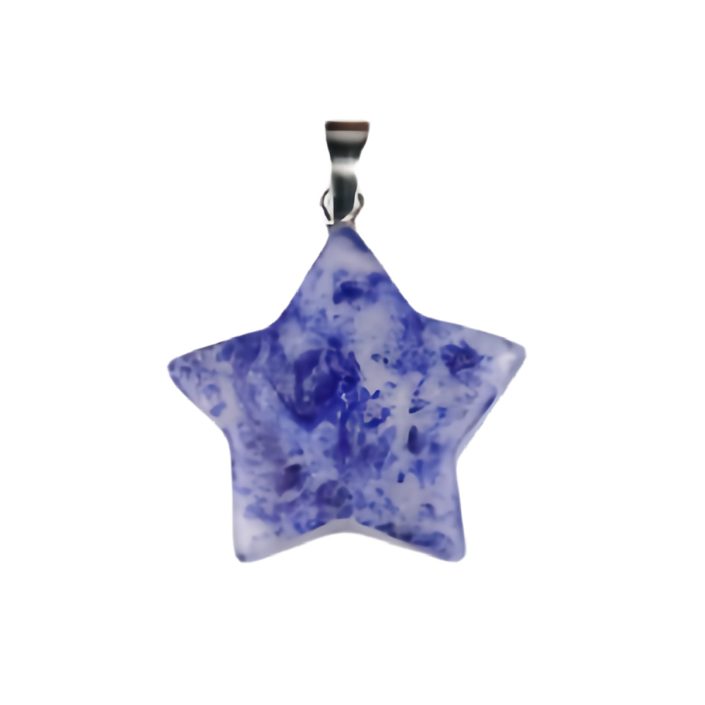 Gemstone 30MM Star Pendant Keychain