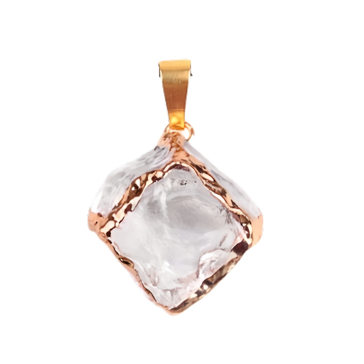 Glass Crystal Cube Pendant Necklace 45CM Black Cord