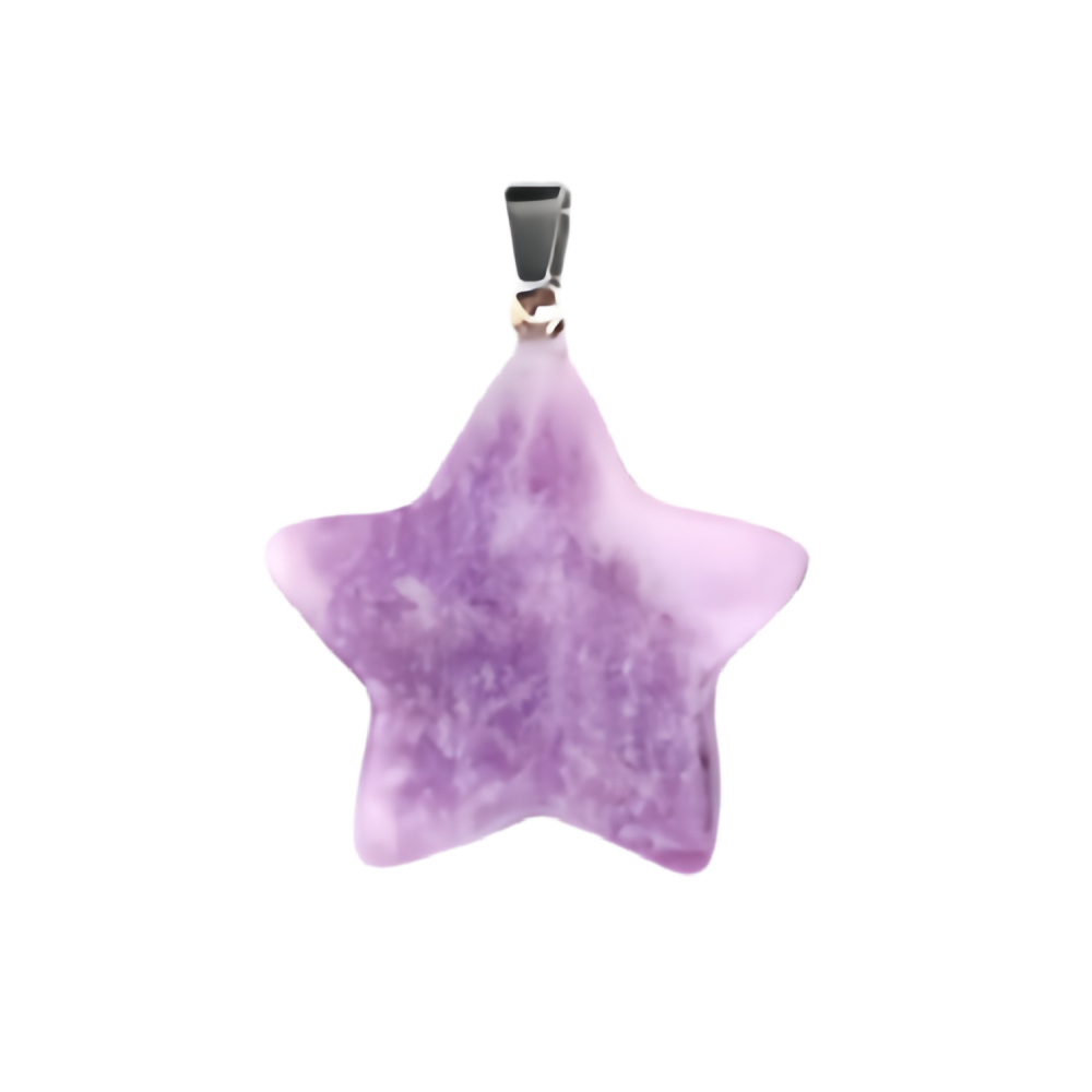 Gemstone 30MM Star Pendant Keychain