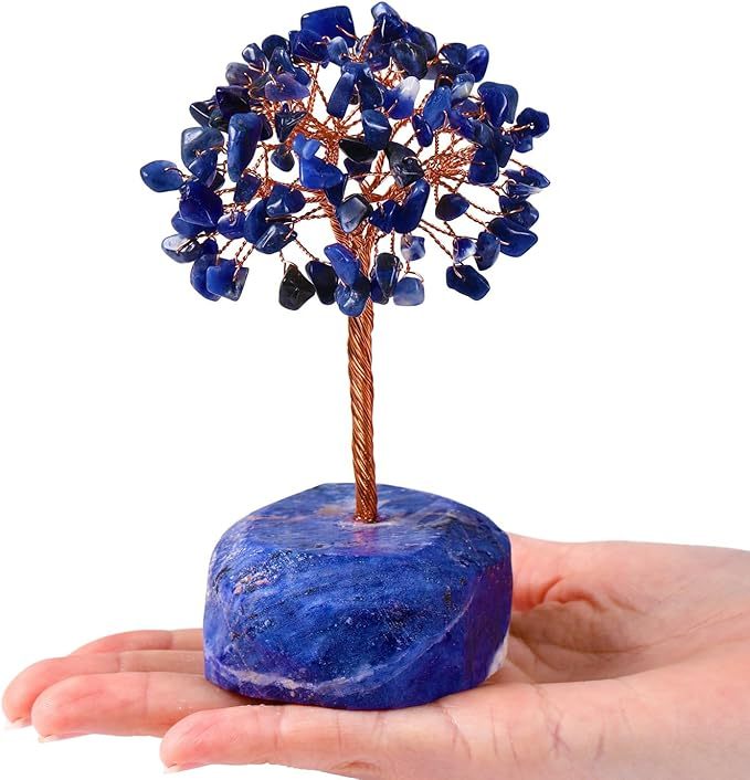 Raw Gemstone Reiki Healing Crystal Tree Life Base Copper Wire Spiritual Meditation Energy Room Office Desk Decor Gifts