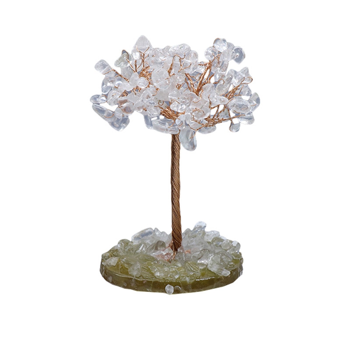 Raw Gemstone Tree Life Agate Base Copper Wire Spiritual Meditation Energy Room Office Desk Decor Gifts