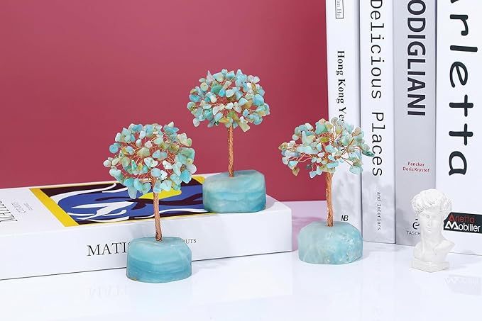 Raw Gemstone Reiki Healing Crystal Tree Life Base Copper Wire Spiritual Meditation Energy Room Office Desk Decor Gifts