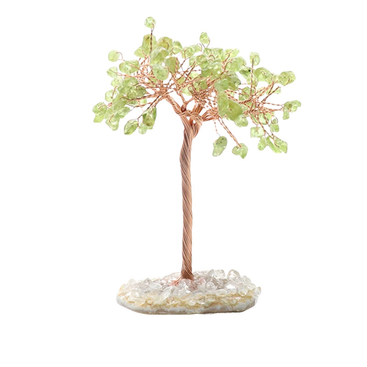 Raw Gemstone Tree Life Agate Base Copper Wire Spiritual Meditation Energy Room Office Desk Decor Gifts