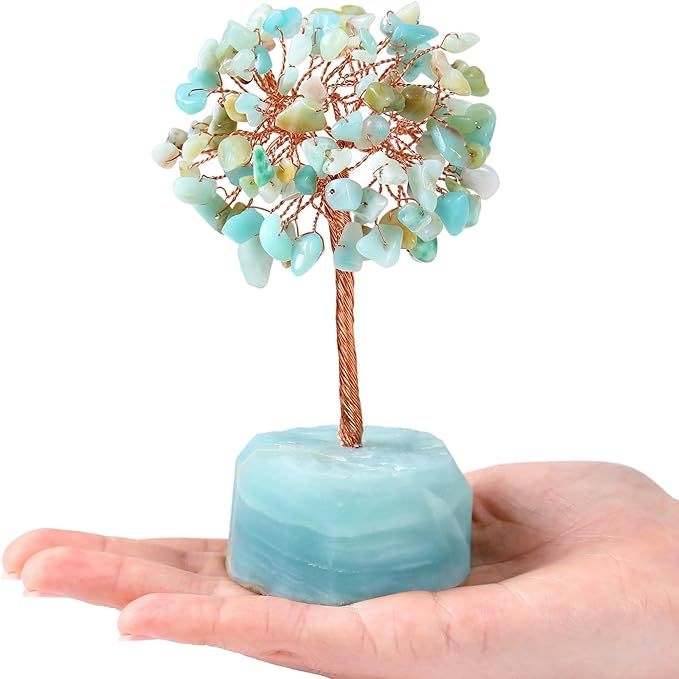 Raw Gemstone Reiki Healing Crystal Tree Life Base Copper Wire Spiritual Meditation Energy Room Office Desk Decor Gifts