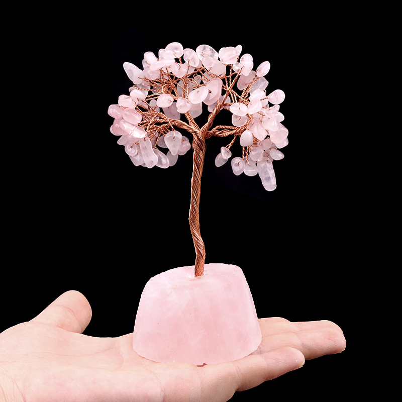 Raw Gemstone Reiki Healing Crystal Tree Life Base Copper Wire Spiritual Meditation Energy Room Office Desk Decor Gifts