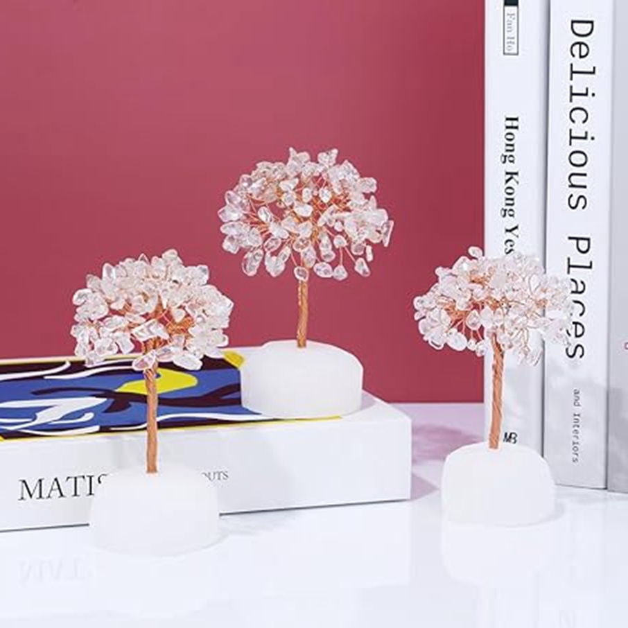 Raw Gemstone Reiki Healing Crystal Tree Life Base Copper Wire Spiritual Meditation Energy Room Office Desk Decor Gifts