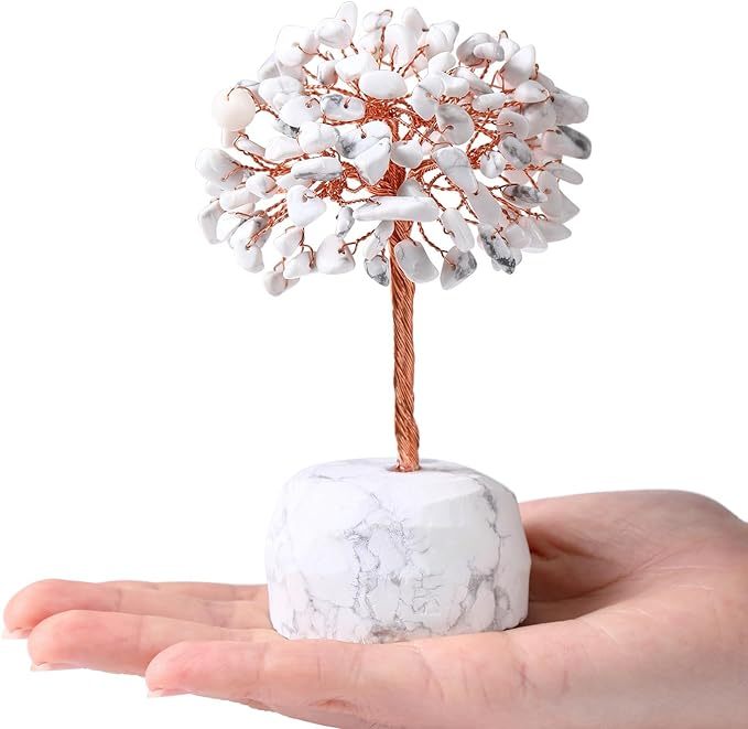 Raw Gemstone Reiki Healing Crystal Tree Life Base Copper Wire Spiritual Meditation Energy Room Office Desk Decor Gifts