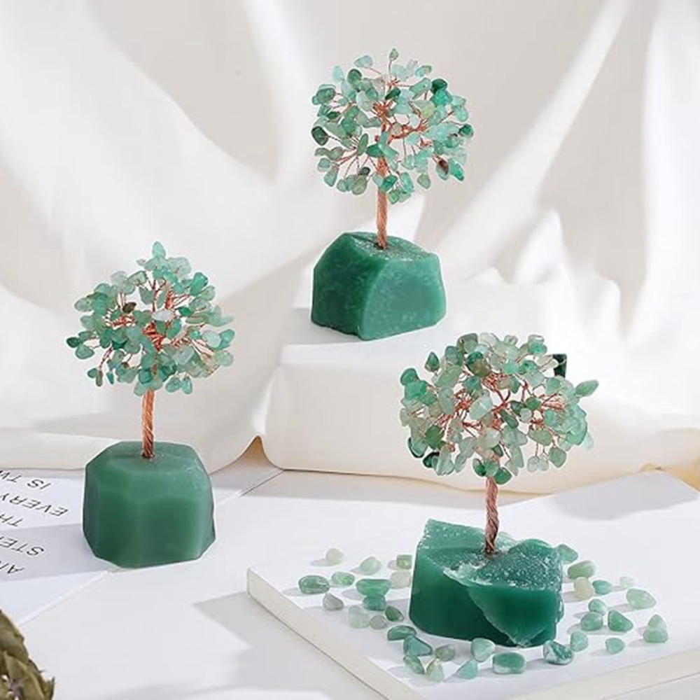 Raw Gemstone Reiki Healing Crystal Tree Life Base Copper Wire Spiritual Meditation Energy Room Office Desk Decor Gifts