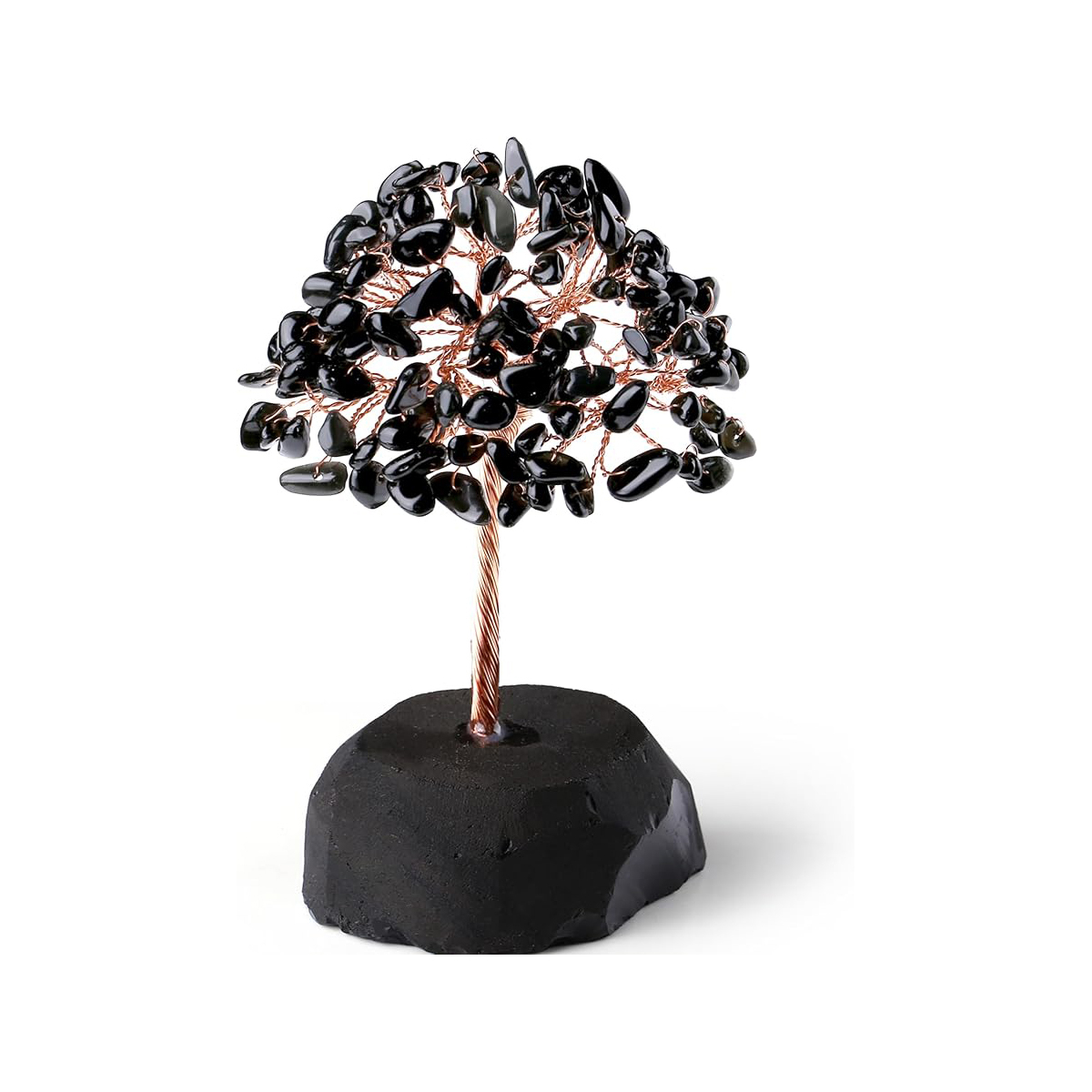 Raw Gemstone Reiki Healing Crystal Tree Life Base Copper Wire Spiritual Meditation Energy Room Office Desk Decor Gifts