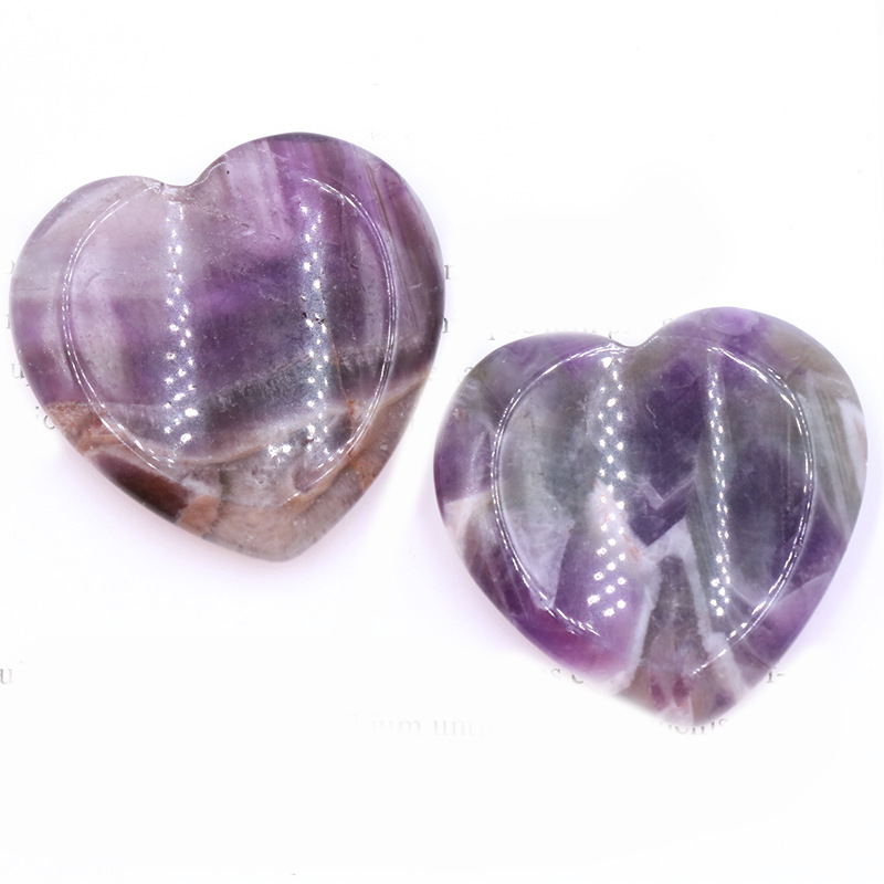 Gemstone Handmade Craved 40MM Love Heart Thumb Worry Stone for Anxiety Stress Relief Meditation